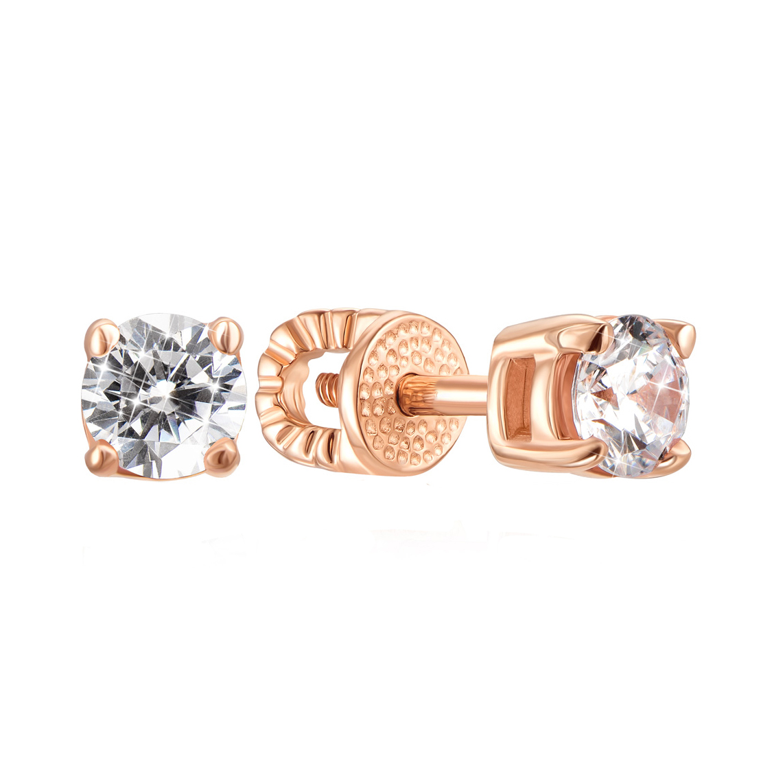 

Серьги-пуссеты из красного золота с фианитом S Zirconia 000122436