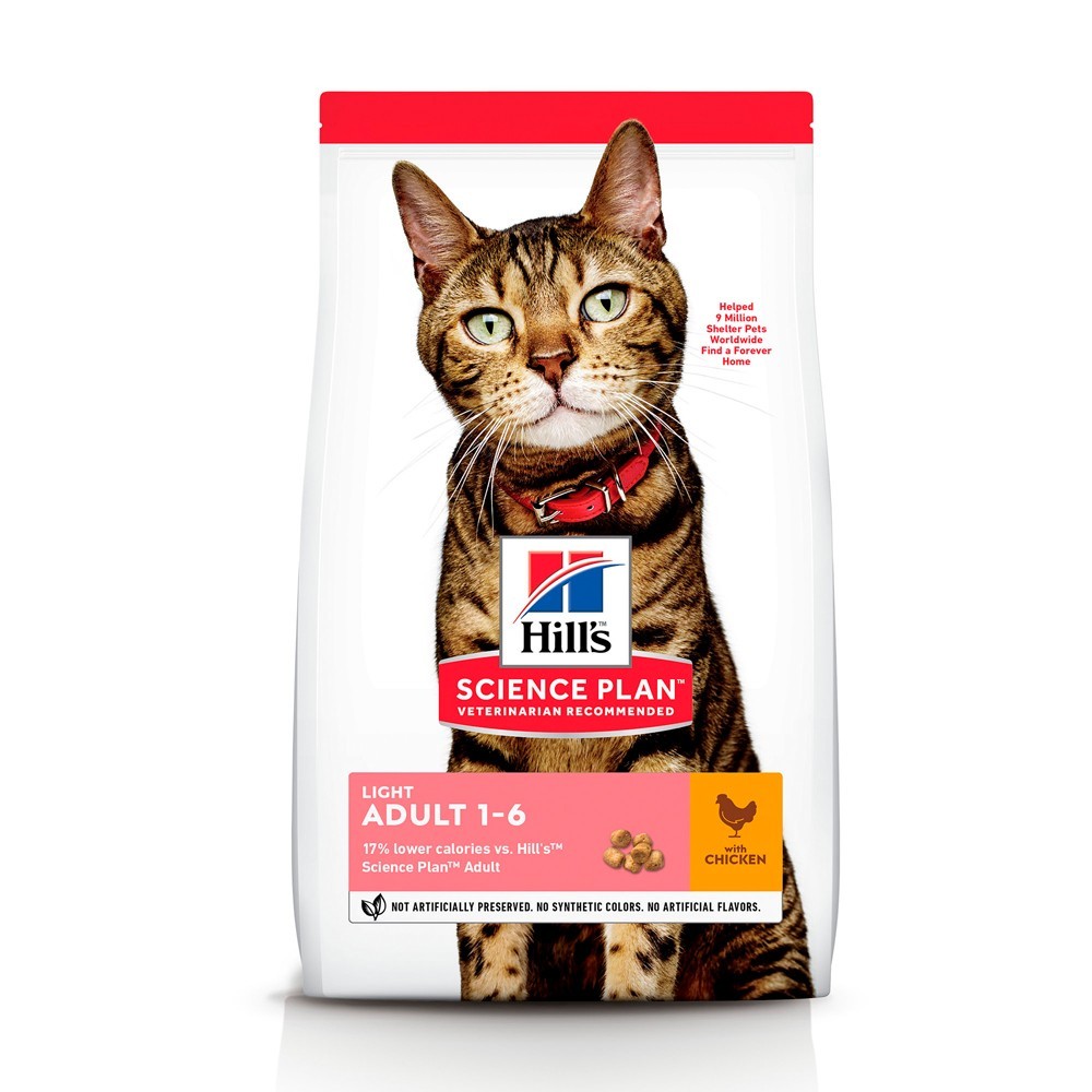 

Сухой корм для кошек с избыточным весом Hill's Science Plan Feline Adult Light с курицей - 1,5 кг (604080) (52742752013)