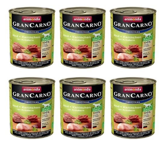 

Консервы Animonda GranCarno с кроликом и травами 6 шт по 800 г (4017721727679)