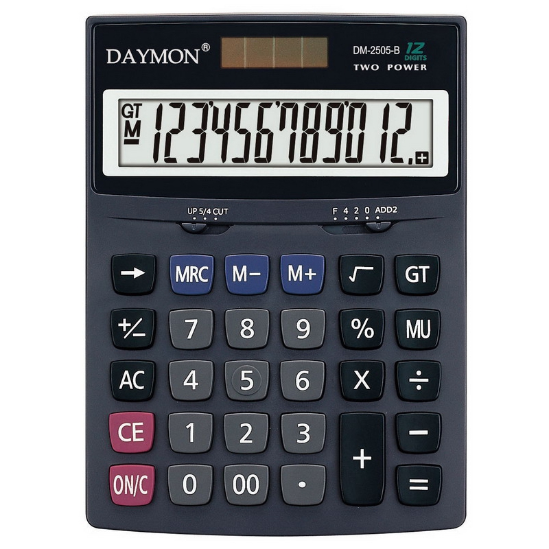

Калькулятор бухгалтерский Daymon 173х126х26 мм 12 разрядный (DM-2505B)