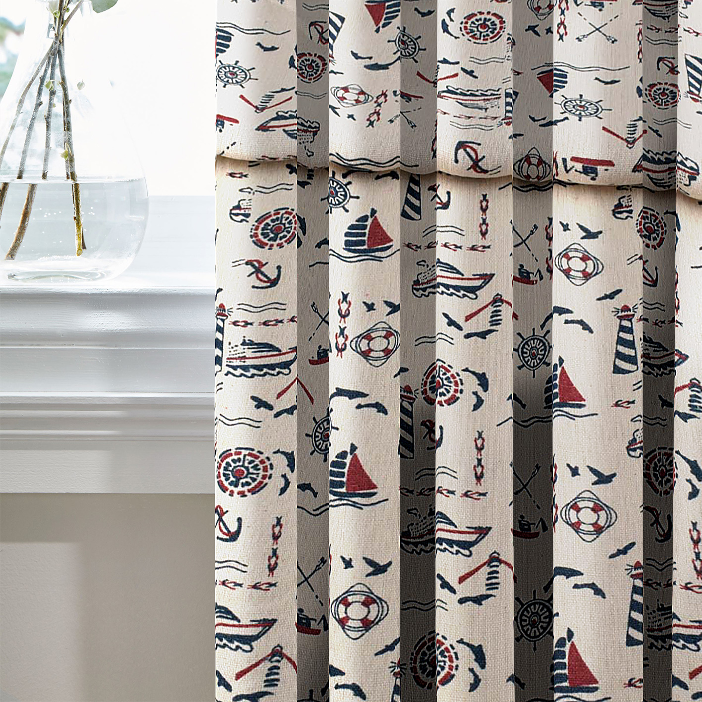 

Шторы Декоративные Лён/Хлопок MacroHorizon Маяки Синий, 170*140 см (2 шт.)