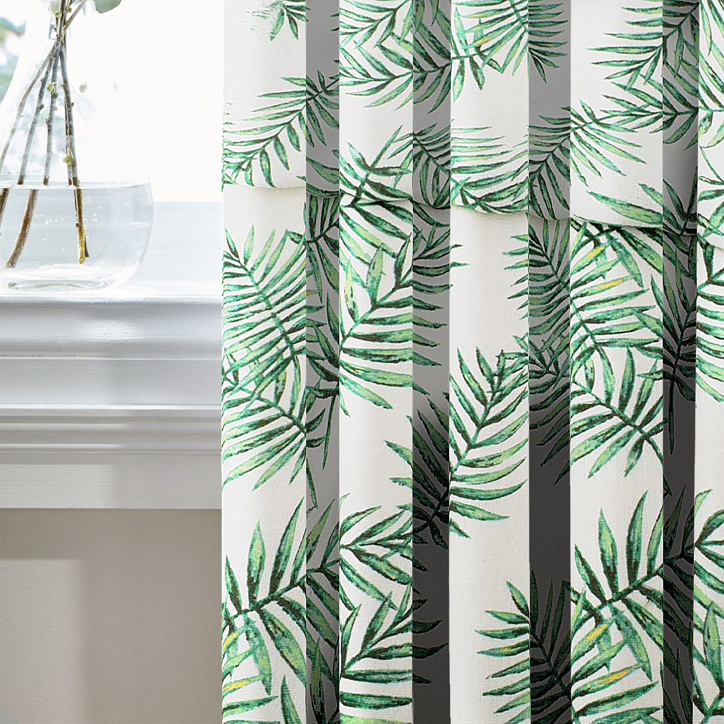 

Шторы Декоративные Лён/Хлопок MacroHorizon Тропические Листья Зеленый, 250*140 см (2 шт.)