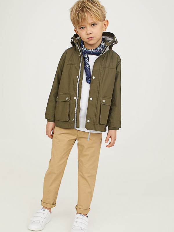 

Хлопковая парка H&M 0594180 104 cm (75363104cm) Хаки