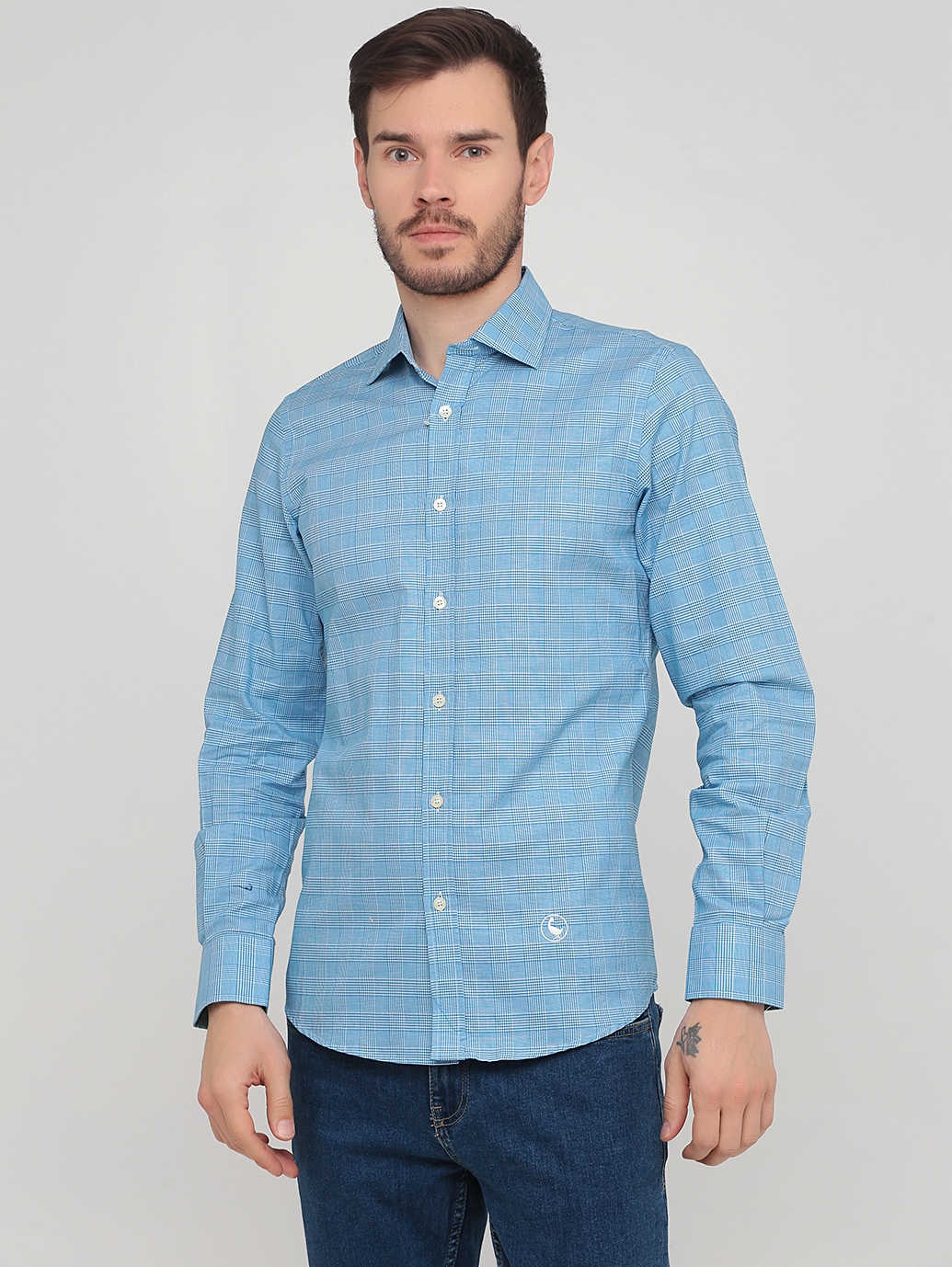 

Рубашка в клетку El Ganso EG1018-43  Голубой, Рубашка в клетку El Ganso EG1018-43 M Голубой