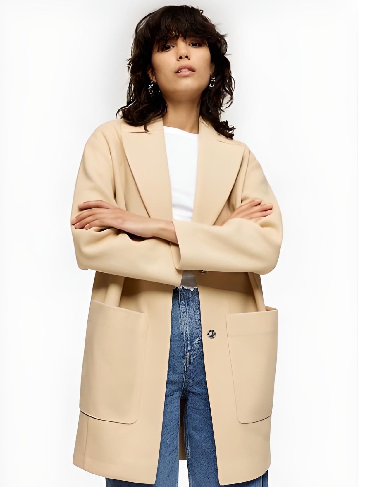

Пальто TOPSHOP 07C18TBUT  Бежевый, Пальто TOPSHOP 07C18TBUT XL Бежевый