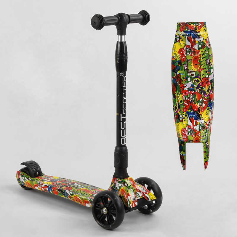 

Детский самокат трехколесный от 2,5 - 3 лет Best Scooter 59-208 MAXI складной алюминиевый руль, 3 колеса PU со светом, переднее 130х35 мм, заднее 80х45 мм