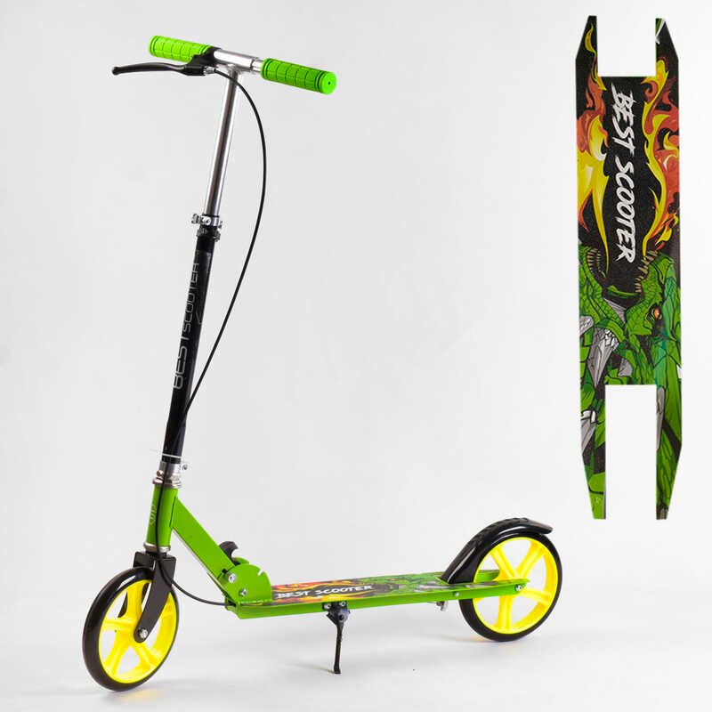 

Детский самокат двухколесный 67788 "Best Scooter" с ручным тормозом, колеса PU, d=20см, грипсы резиновые, длина доски 52см, ширина деки 10см