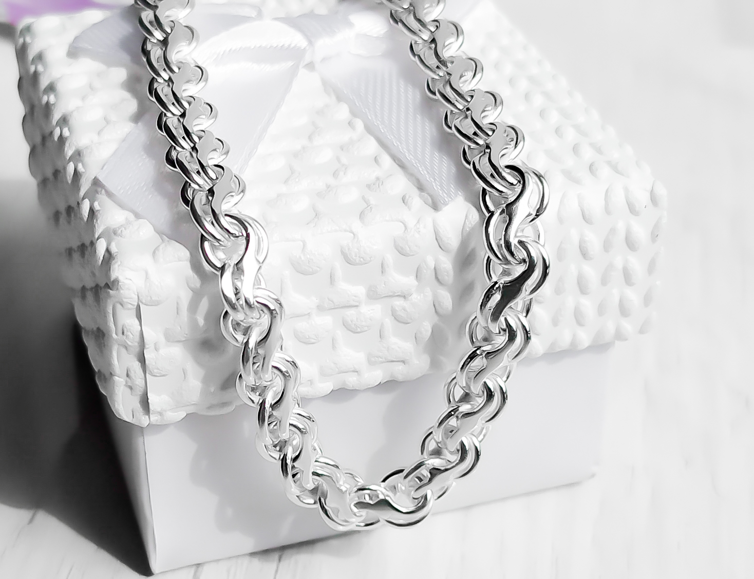 

Цепь из серебра Meridian 925 пробы бисмарк "Ручеек" 65 размер средний