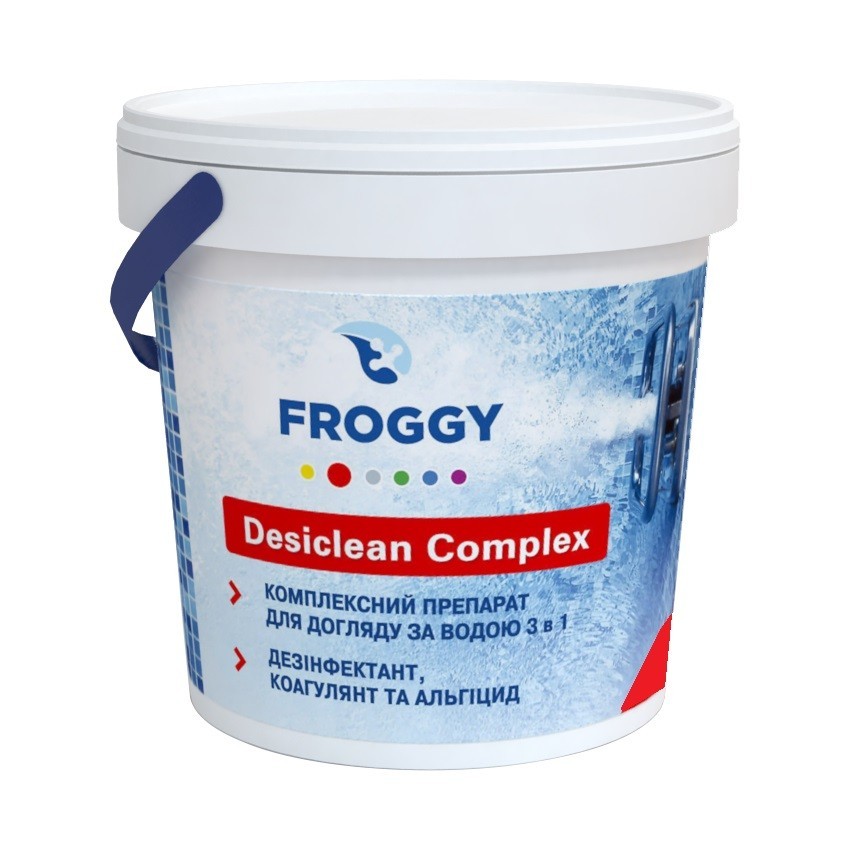 

Дезинфектант 3 в 1 на основе хлора Froggy Desiclean Complex 50 кг ( табл. по 200 гр)