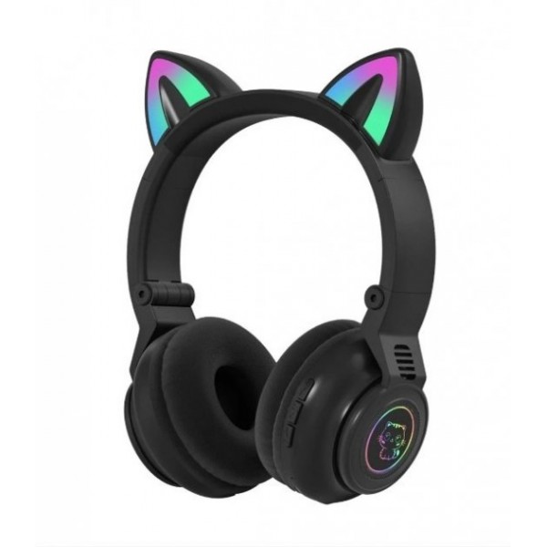 

Наушники складные CAT STN-26 Беспроводные с LED подсветкой с ушками Black