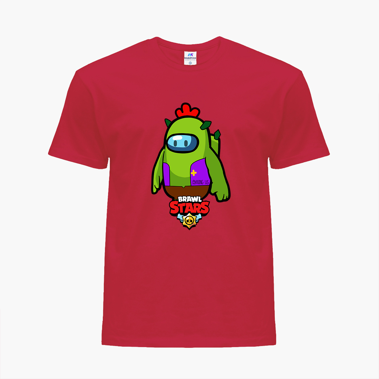 

Детская футболка для мальчиков Бравл Старс Спайк (Brawl Stars Spike) (25186-2590-5) 146-152 см Хлопок Красный