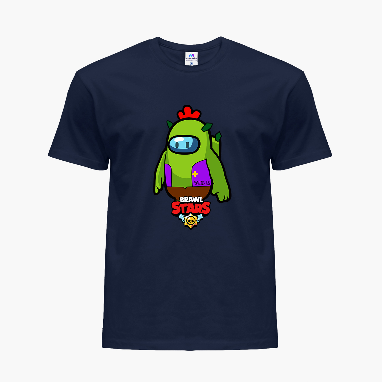 

Детская футболка для мальчиков Бравл Старс Спайк (Brawl Stars Spike) (25186-2590-82) 146-152 см Хлопок Темно-синий