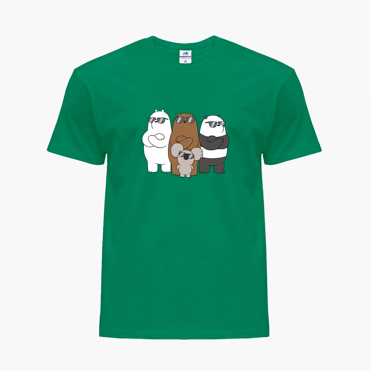 

Детская футболка для мальчиков Вся правда о медведях (We Bare Bears) (25186-2892-74) 122-128 см Хлопок Темно-зеленый