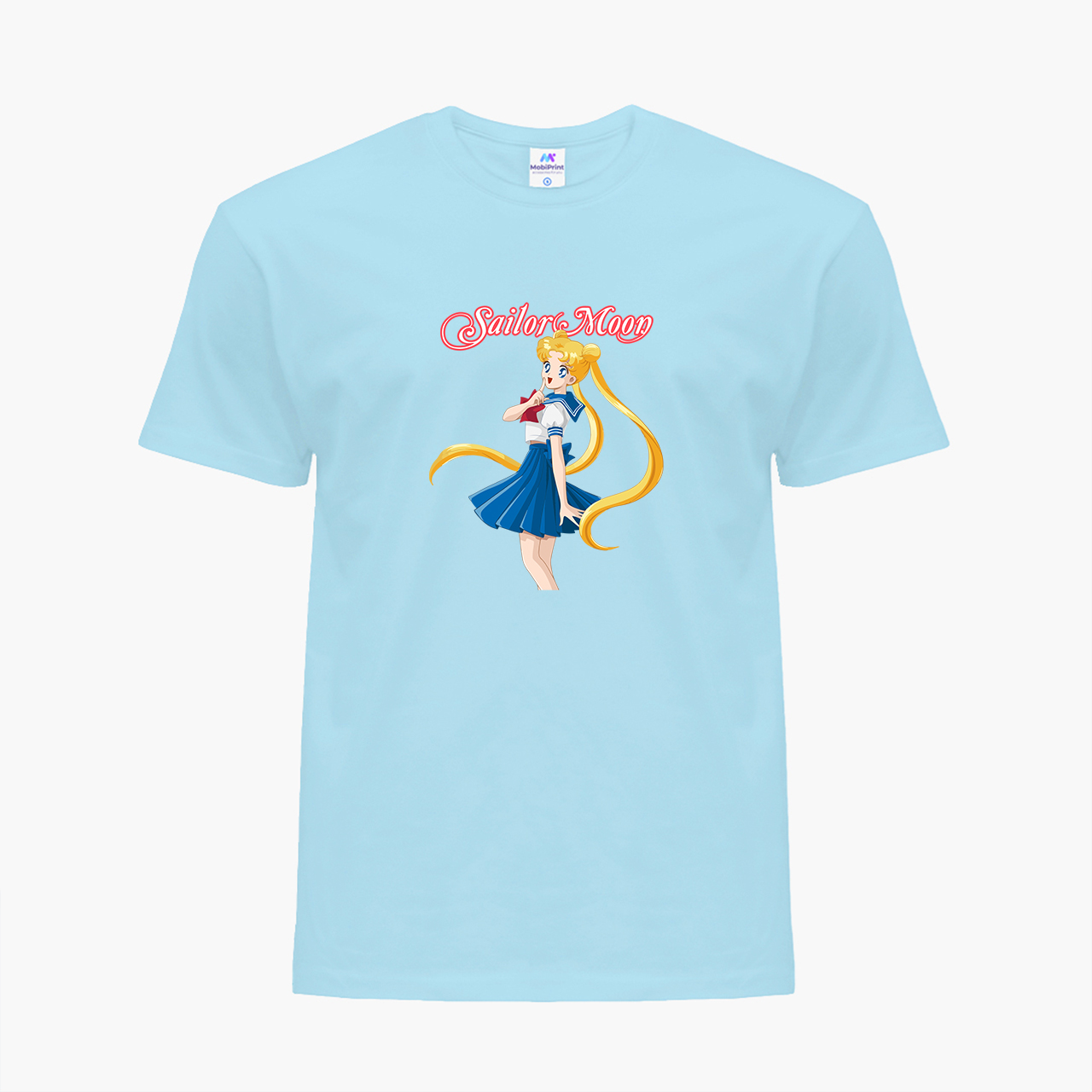 

Детская футболка для девочек Сейлор Мун (Sailor Moon) (25186-2928-34) 134-140 см Хлопок Голубой