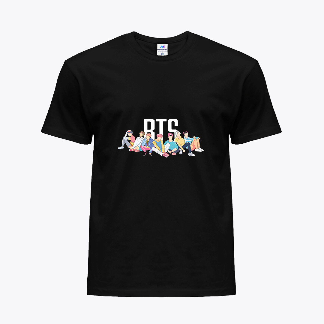 

Детская футболка для девочек БТС (BTS) (25186-1061-11) 146-152 см Хлопок Черный
