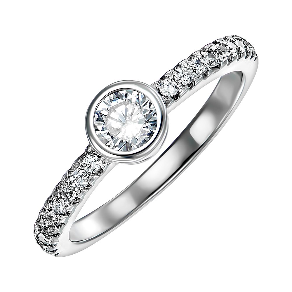 

Серебряное кольцо с фианитами 000125219 17.5 размера