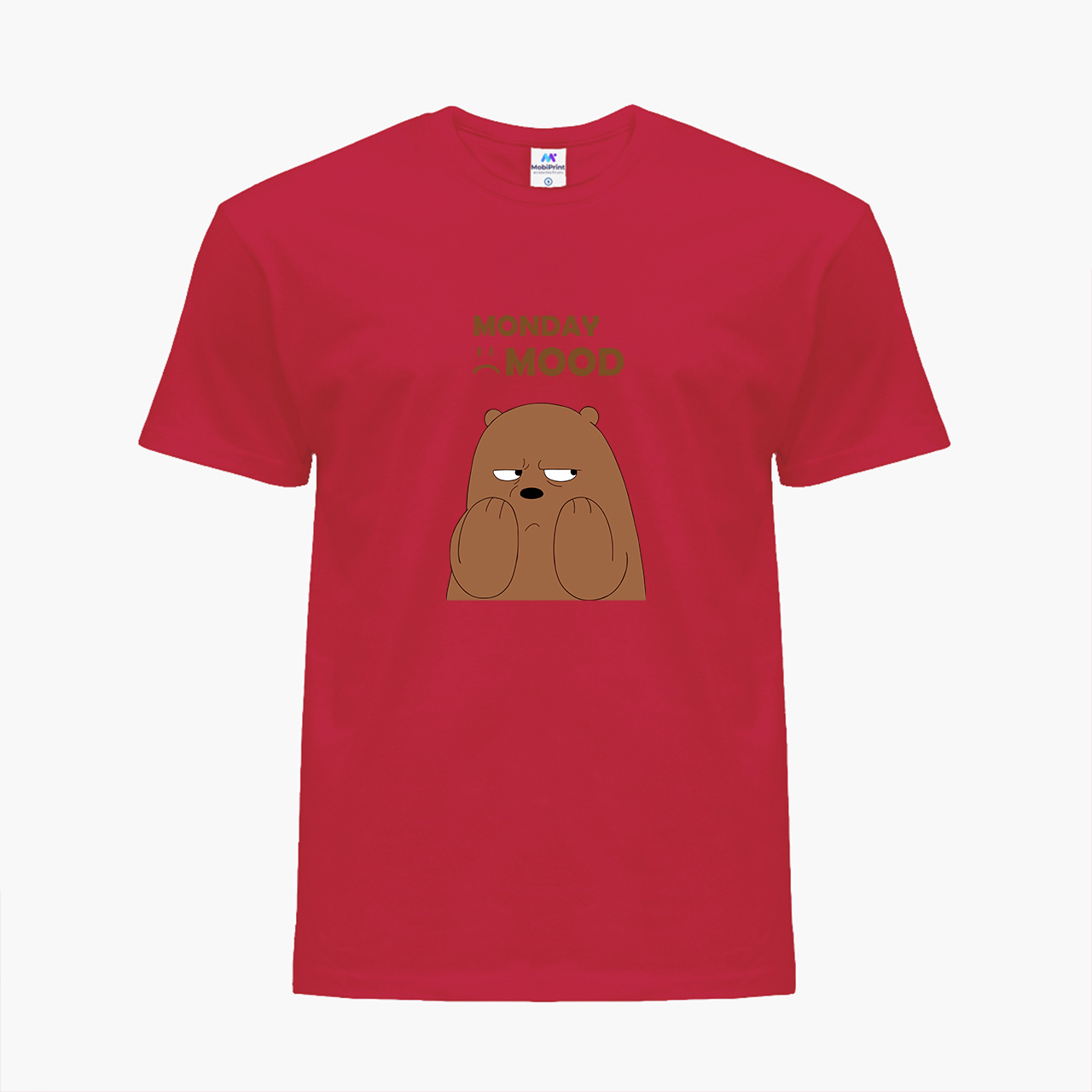 

Детская футболка для девочек Вся правда о медведях (We Bare Bears) (25186-2900-2) 104-110 см Хлопок Красный