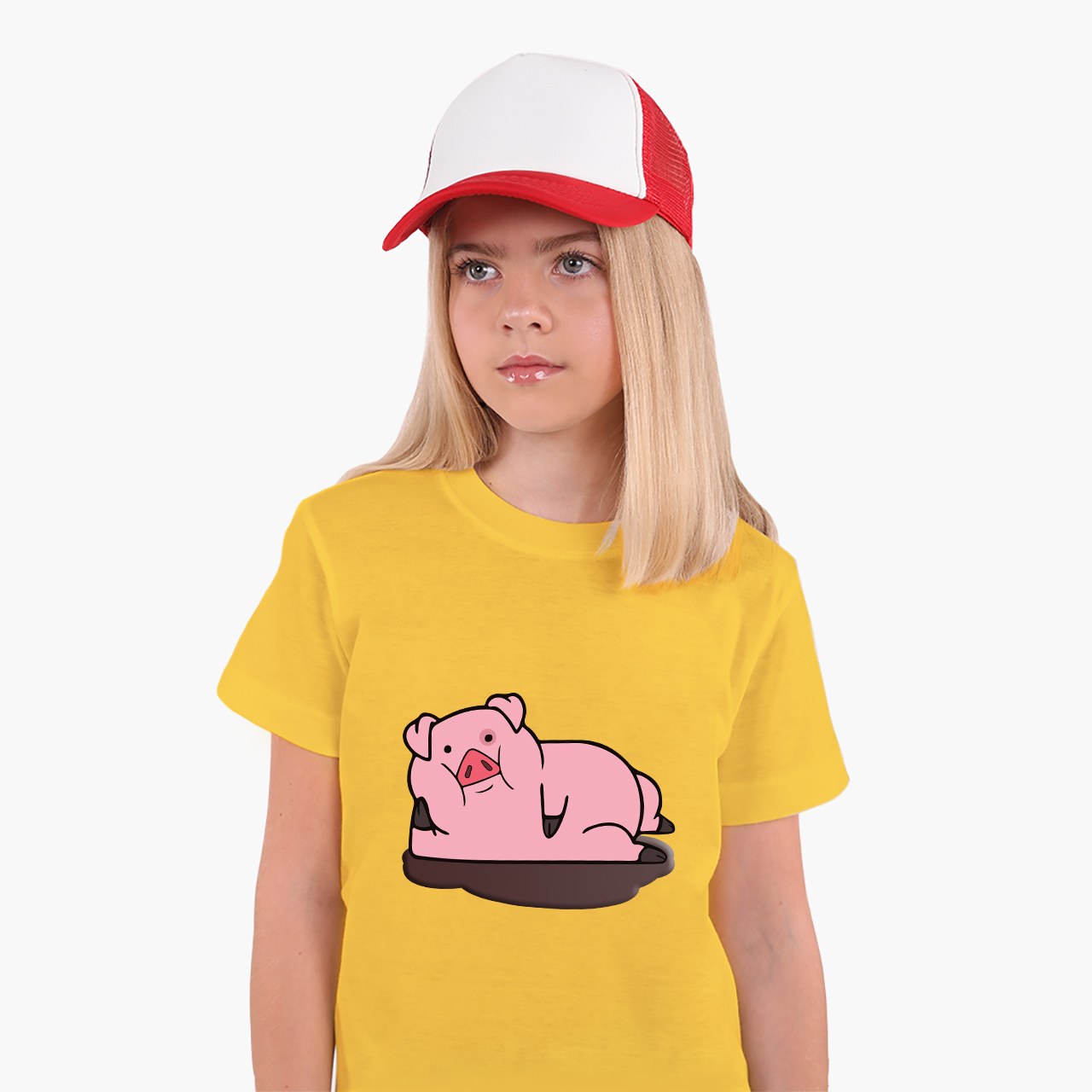 

Детская футболка для девочек Гравити Фолз Пухля (Gravity Falls Waddles) (25186-2626-15) 122-128 см Хлопок Желтый