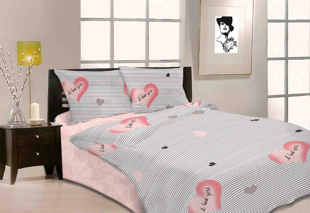 

Двуспальный комплект постельного белья евро 200*220 ранфорс Sleep Well