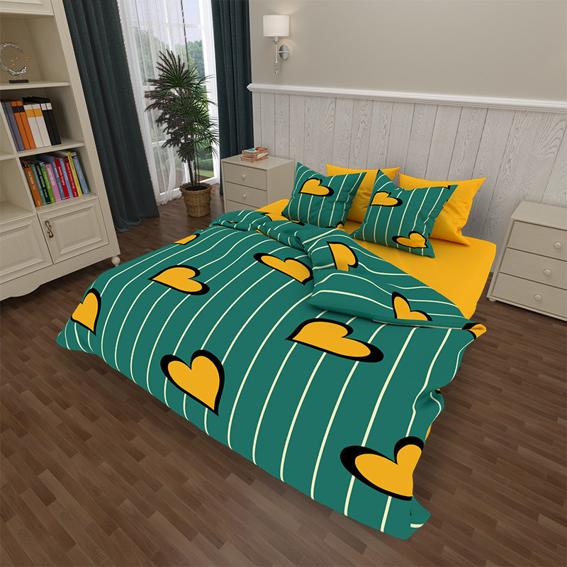 

Двуспальный комплект постельного белья евро 200*220 ранфорс Sleep Well