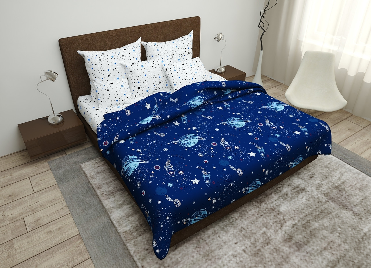

Двуспальный комплект постельного белья евро 200*220 ранфорс Sleep Well