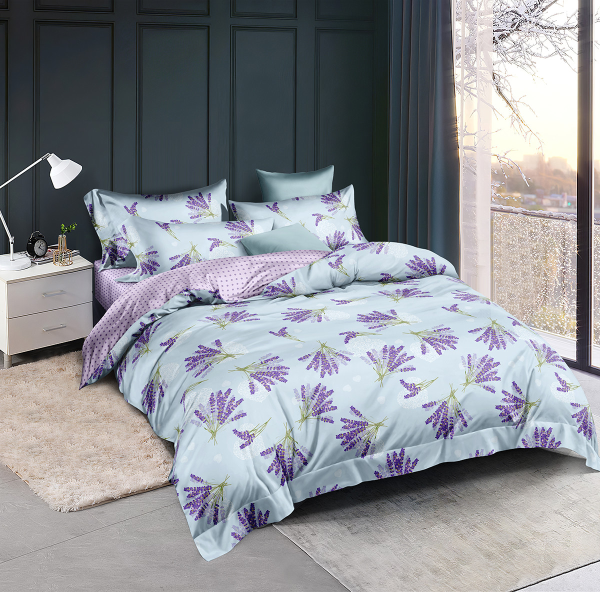 

Двуспальный двусторонний комплект постельного белья 180*220 Сатин Люкс Sleep Well