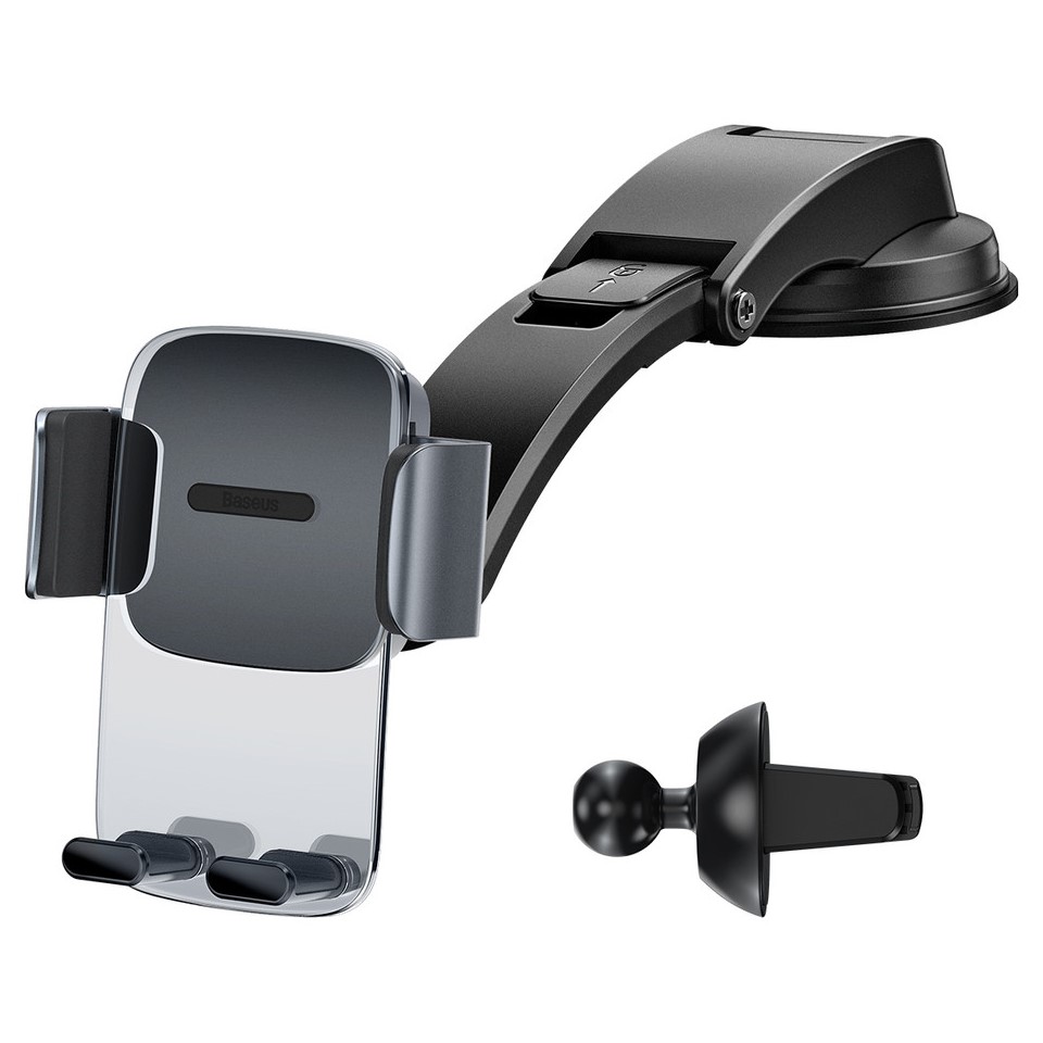 

Автодержатель для телефона Baseus Easy Control Clamp Air Outlet Version на торпедо и в воздуховод Черный