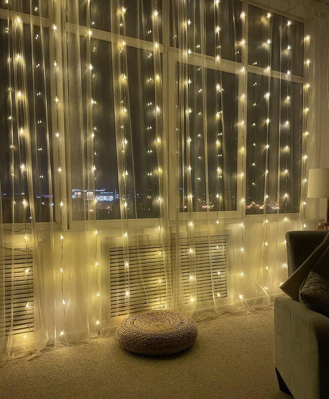 

Гирлянда Водопад, 2M*2M, 240 LED, Теплый белый, от сети 220 Вольт