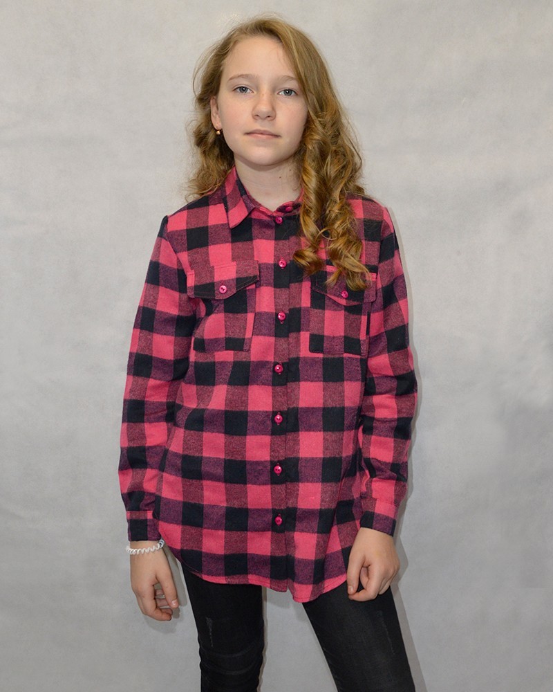 

Рубашка для девочки в клетку Ольвия 152см ROZD017A