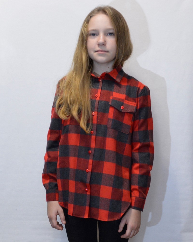 

Рубашка для девочки в клетку Ольвия Red 164см ROZD017