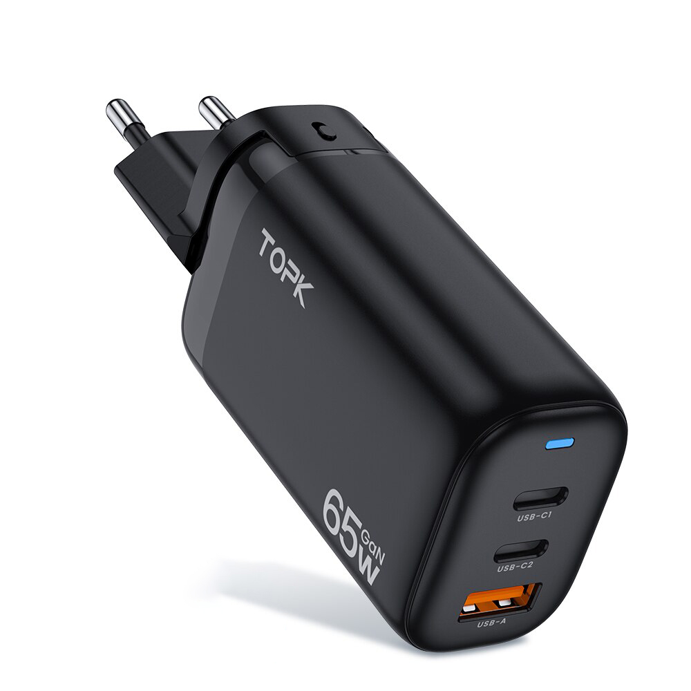 

GaN сетевое зарядное устройство TOPK B314P 65W Black