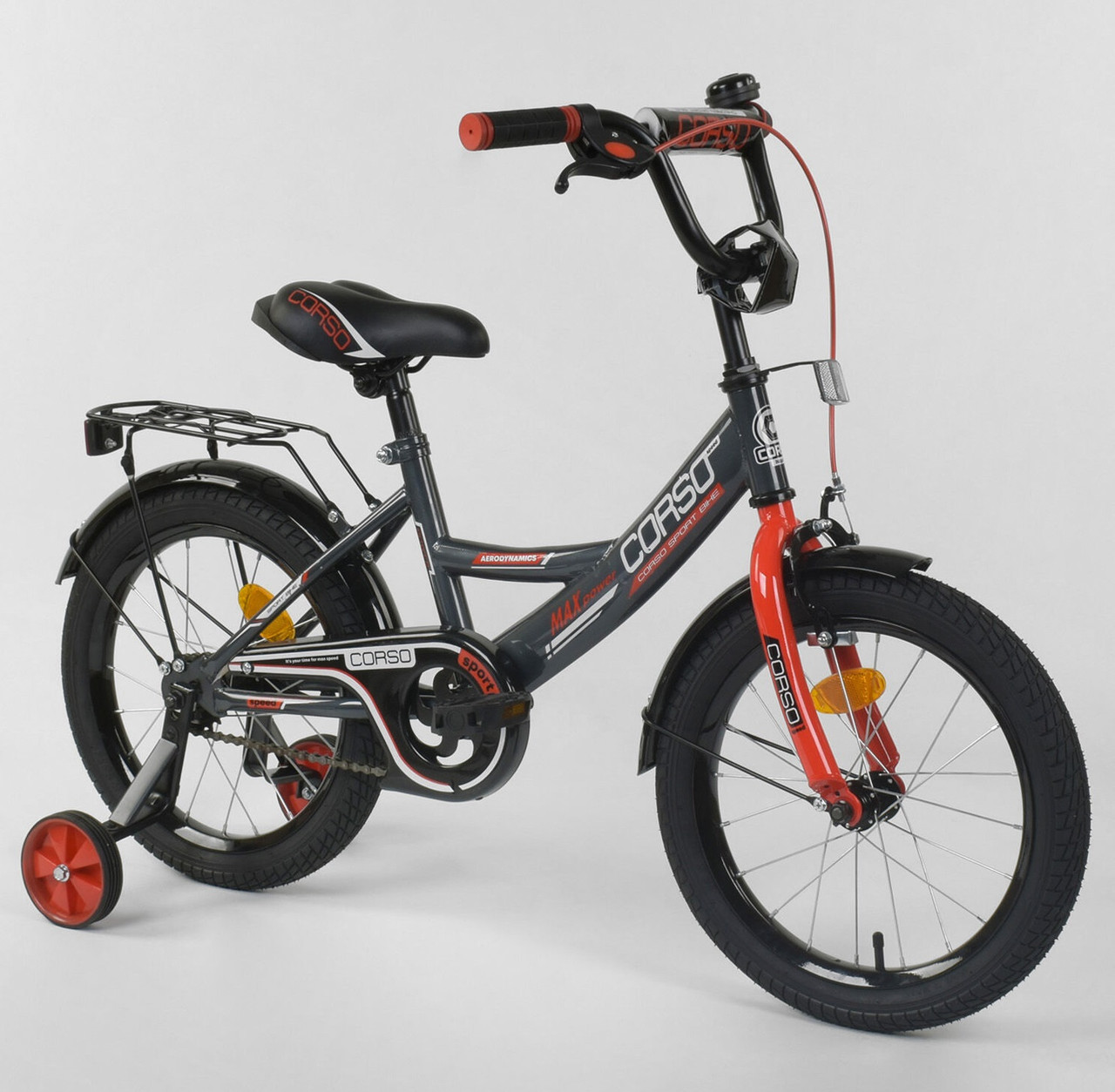 

Велосипед детский CORSO 16" чёрно-красный CL-16 P 4405