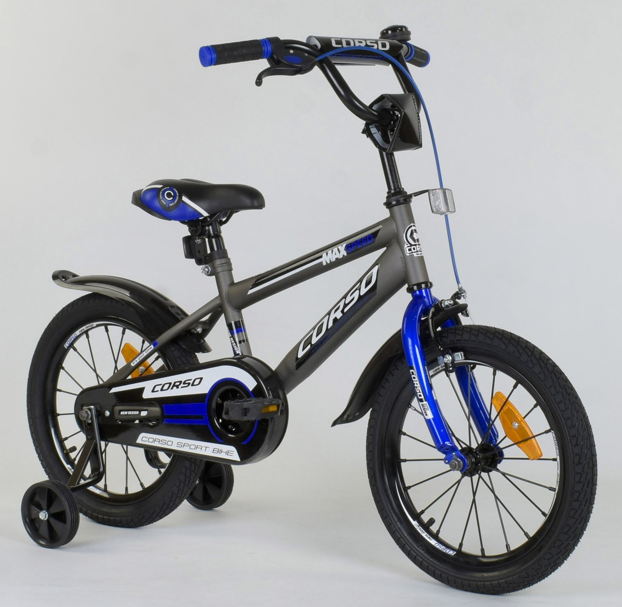

Велосипед детский CORSO 16" серо-синий ST - 7910