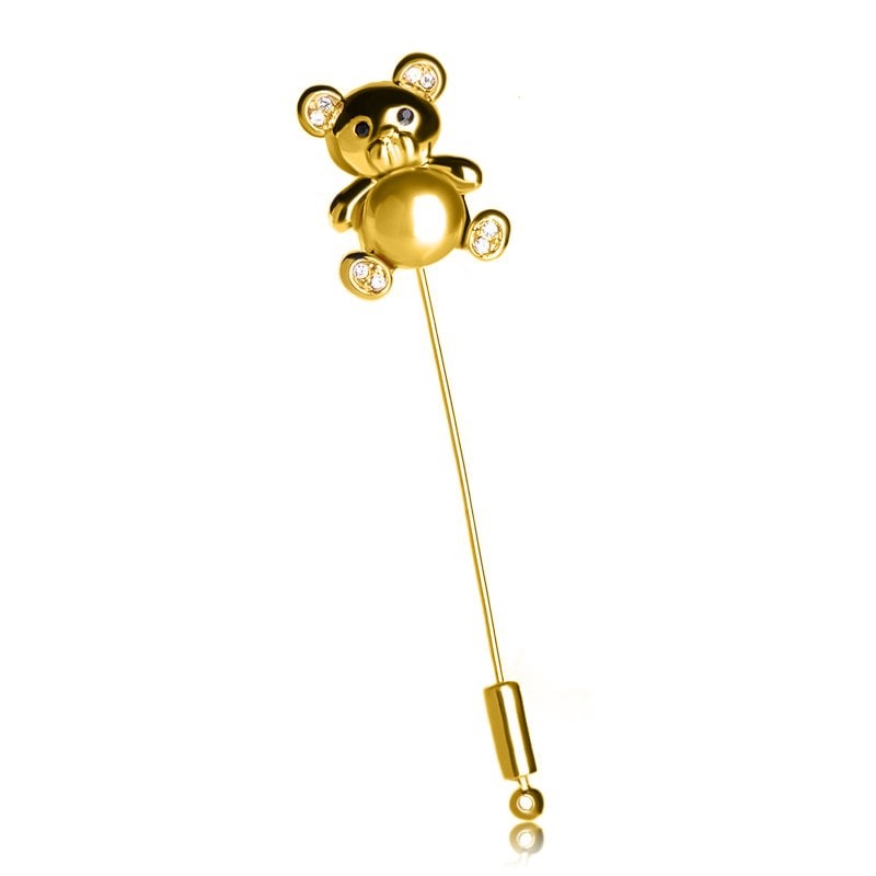 

Брошь-игла женская BROCHE бижутерия с кристаллами Животные Мишка золотистая BRGV112247