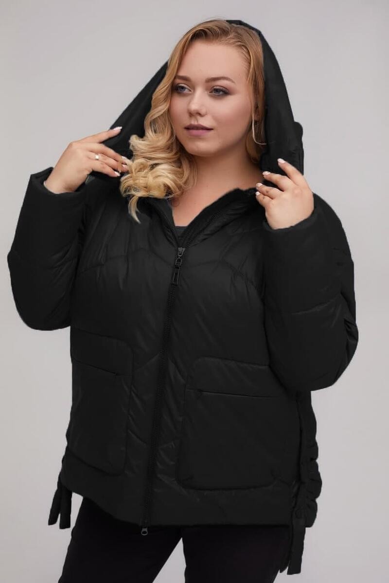 

Женская куртка CR-996-BLK  черная, Женская куртка CR-996-BLK 54 черная