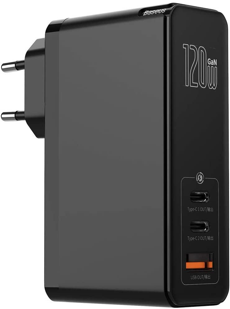 

Сетевое зарядное устройство Baseus GaN Mini Quick Charger 120W + кабель Type C-Type C 100W(20V/5A) 1m (CCGAN-J01) Black