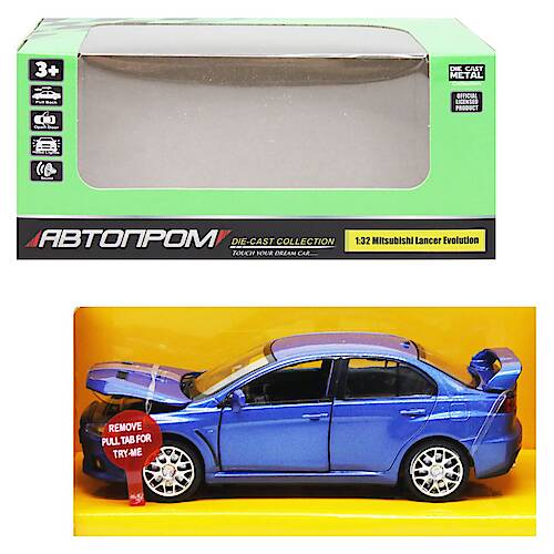 

Машина "АВТОПРОМ: Mitsubishi Lancer Evolution", синяя Автопром (68462)