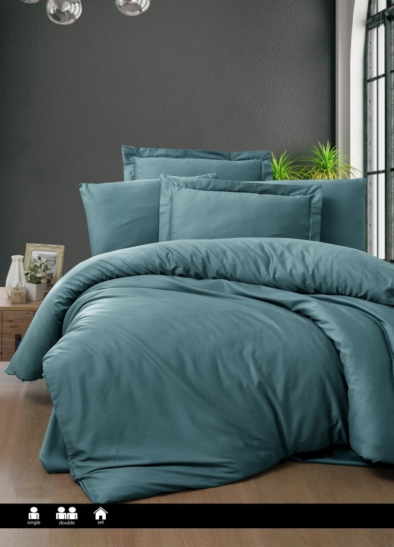 

Комплект постельного белья евро First Choice Cotton Satin Snazzy Blue Stone 200х220 (S-433)