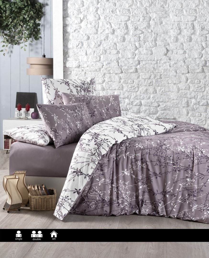

Комплект постельного белья евро First Choice Ranforce Nevresim Takımı Zena Lilac 200х220 (R-98)