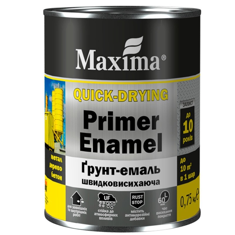 

Эмаль-грунт быстросохнущая Maxima Желтая 45 кг