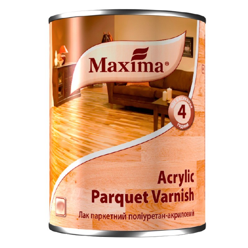 

Лак паркетный полиуретан-акриловый Acrylic parquet varnish Maxima глянцевый 2,5л