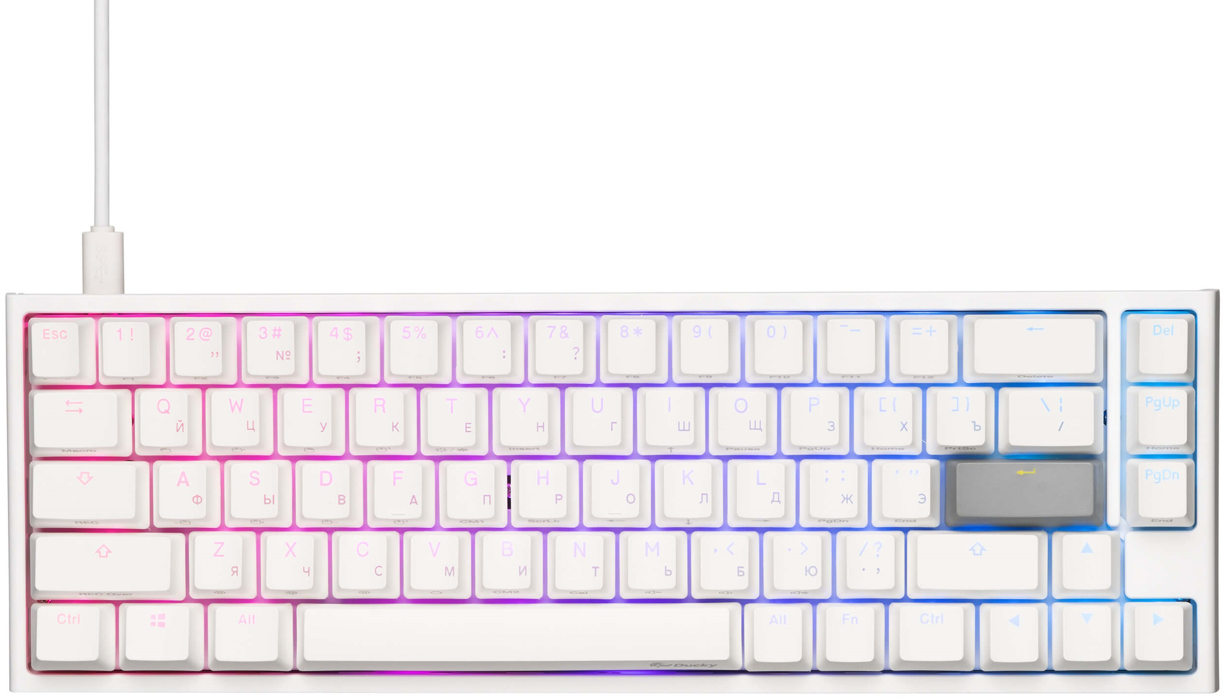 

Клавиатура проводная Ducky One 2 SF Cherry Red RGB LED RU White (DKON1967ST-RRUPDWWT1)