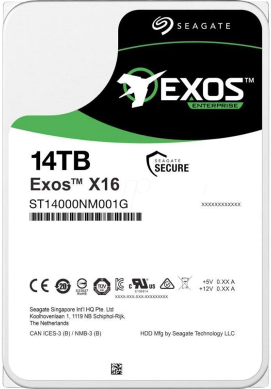 

Жесткий диск Seagate Exos X16 HDD 14TB 7200rpm 256MB ST14000NM001G 3.5" SATA III