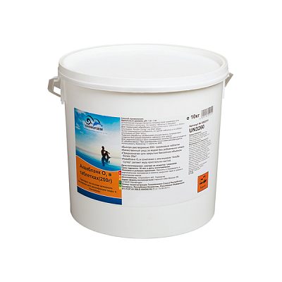 

Активный кислород в таблетках 200г для дезинфекции воды в бассейне 10кг. Chemoform