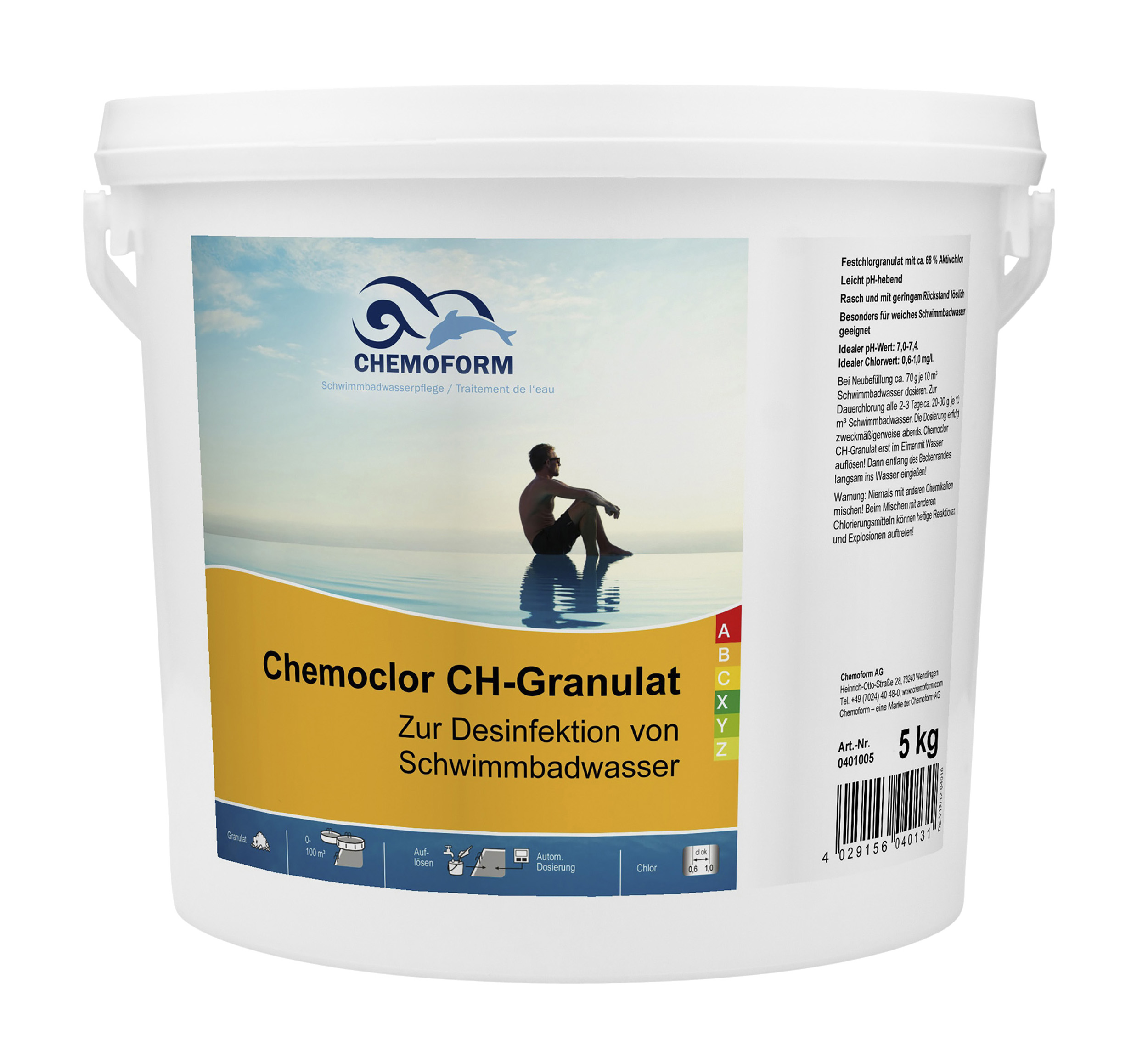 

Препарат в гранулах для дезинфекции питьевой и воды в бассейнах 5кг Chemoform