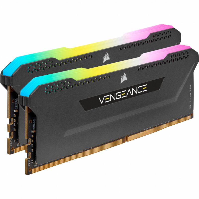 

Модуль памяти для компьютера DDR4 16GB (2x8GGB) 3600 MHz Vengeance RGB Pro SL Black Corsair (CMH16GX4M2D3600C18)