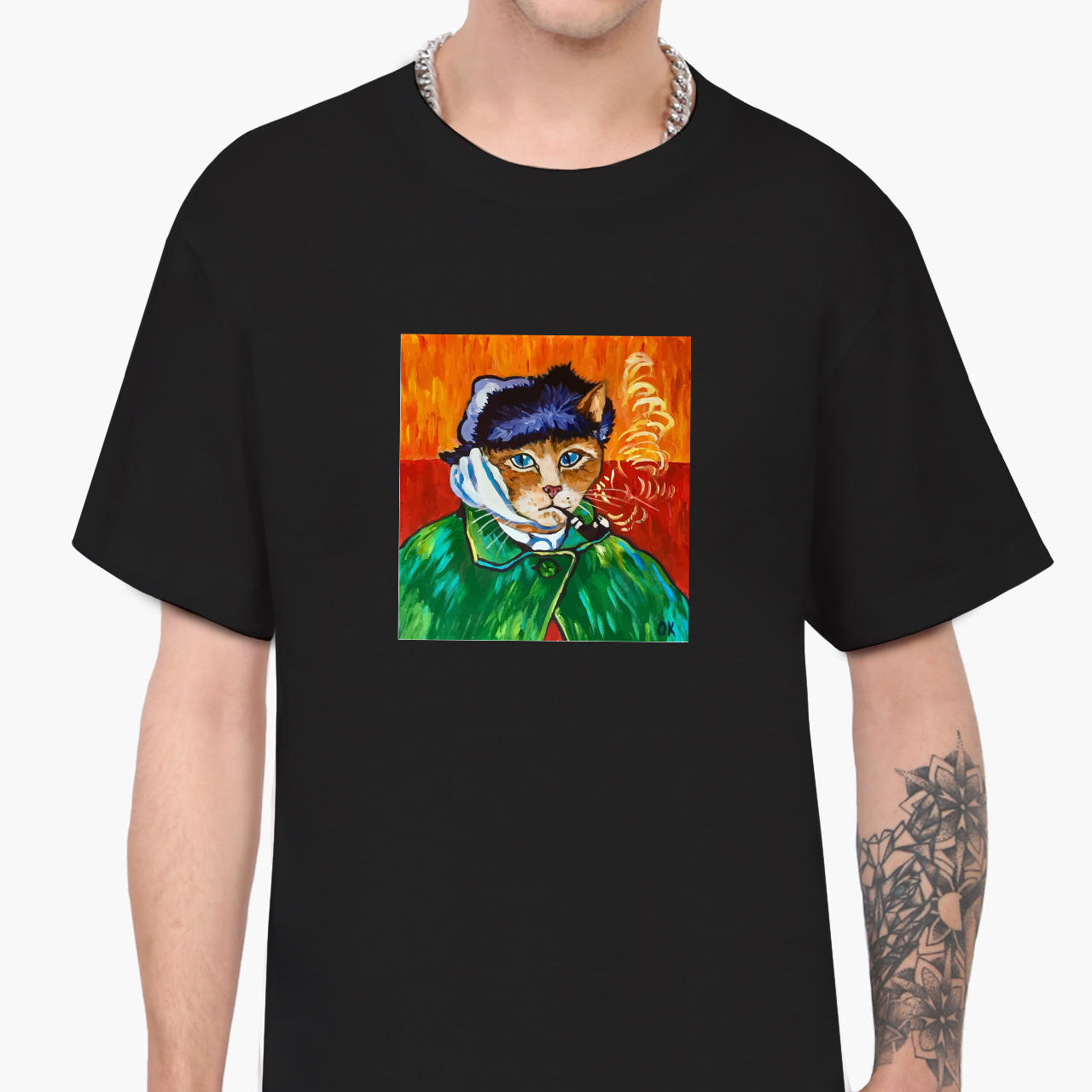 

Футболка мужская Винсент Ван Гог Кот (Vincent van Gogh Cat) (9223-2958-5) XXL Черная