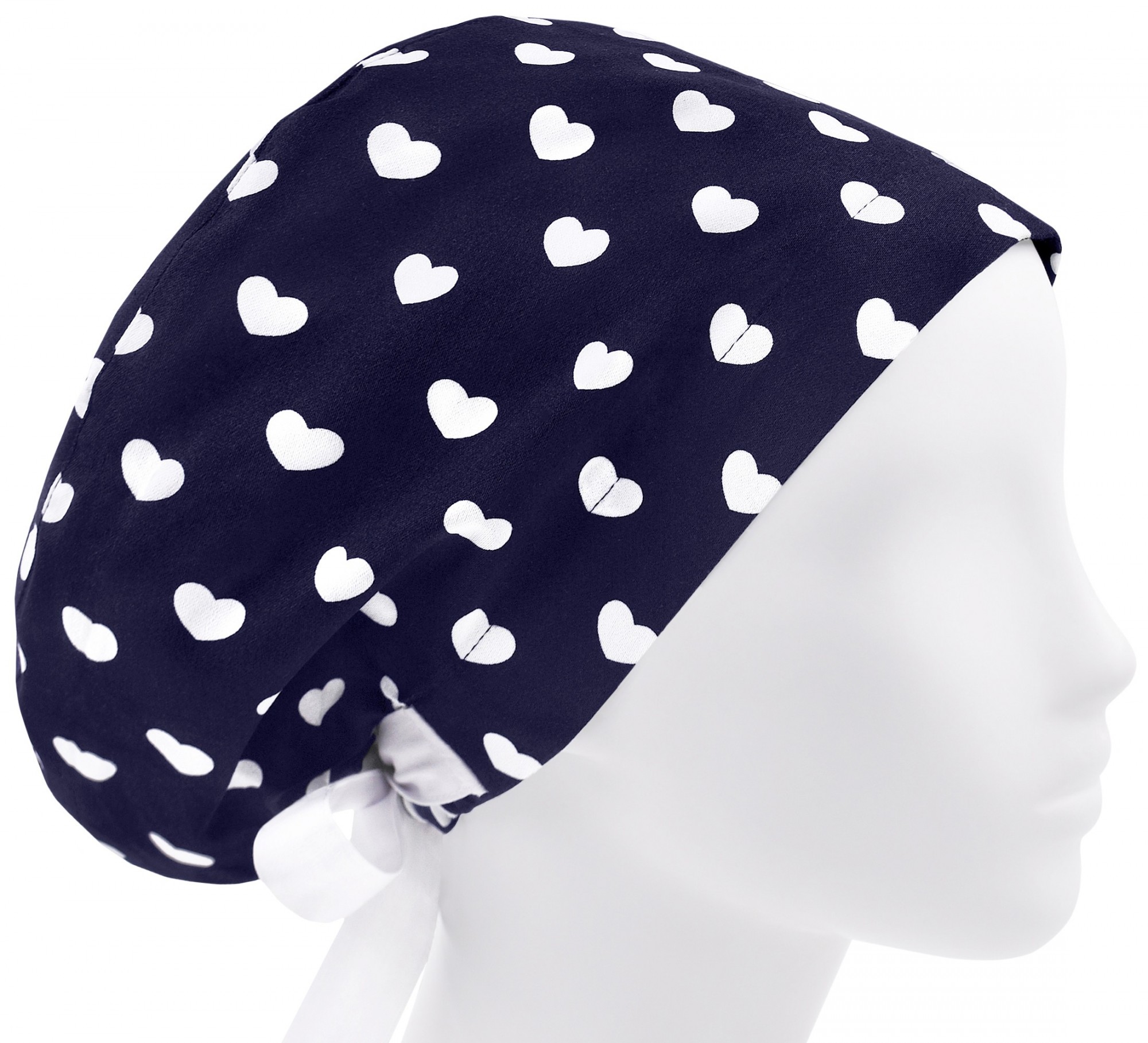 

Медицинская шапочка женская HeadwearUniverse универсальная принт сердечки на синем