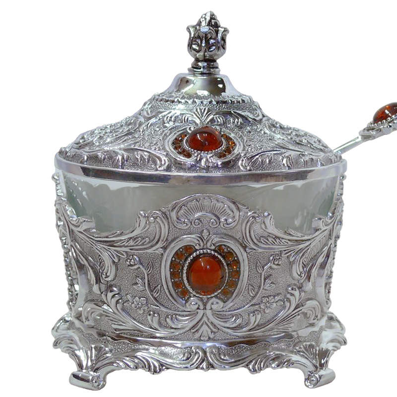 

Сахарница декоративная Bona Di с ложечкой металлическая 175 мл (466-1200)