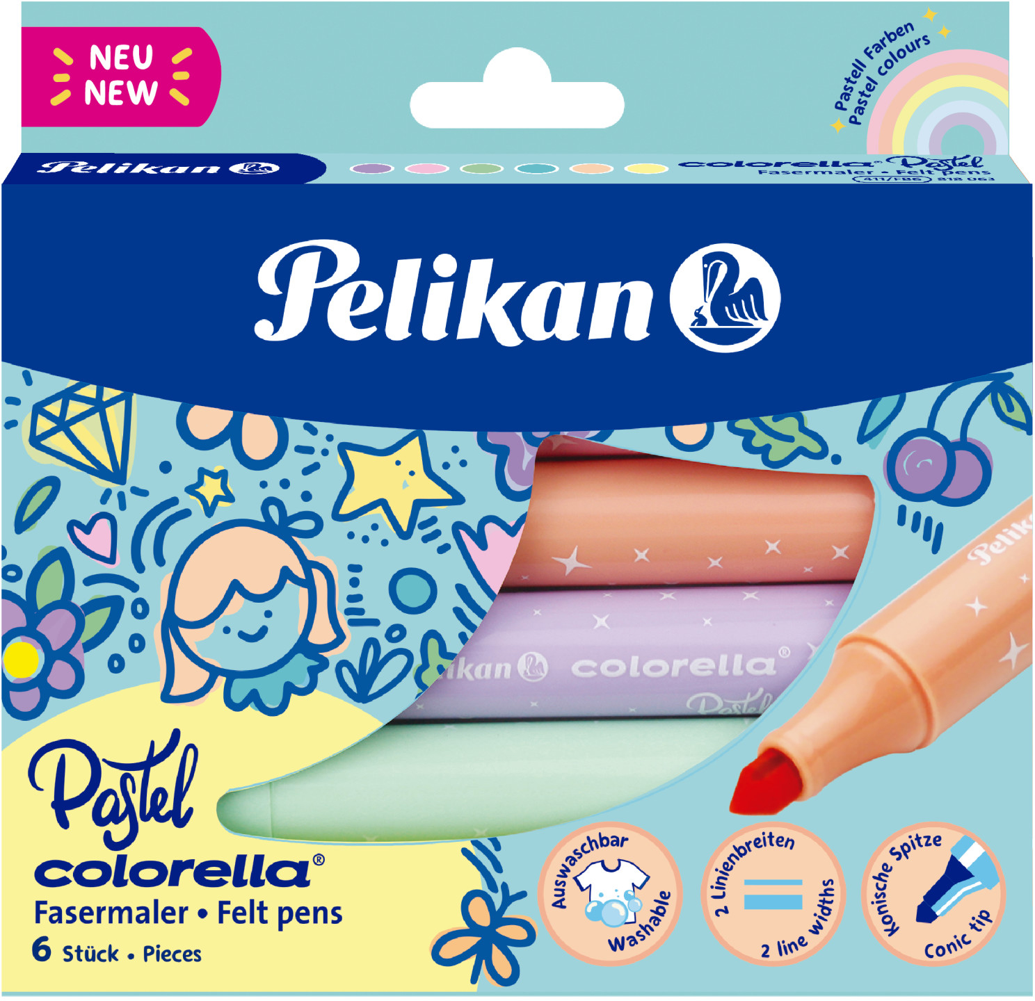 

Маркеры пастельные Pelikan Colorella Pastel Jumbo 6 цветов (818063)